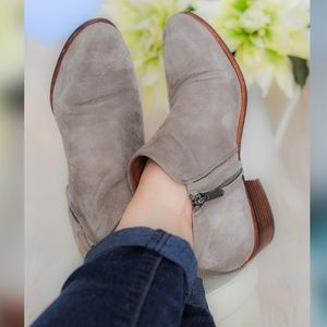 Sam Edelman Petty Gray/Tan Suede Ankle Boots